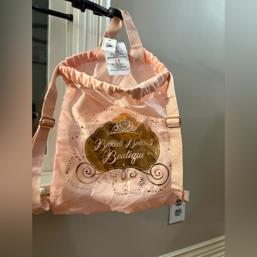 Disney Bibbidi Bobbidi Boutique Pink Princess Drawstring Backpack NWT